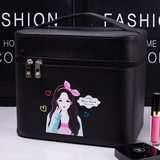 化妆包韩国可爱手提化妆箱 大容量高档护肤品收纳包 专业洗漱包