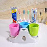高档创意自动挤牙膏器牙刷架漱口杯套装三口之家欧式卫生间刷牙杯