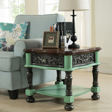 欧式沙发边几美式乡村客厅实木边角柜简约现代创意小茶几整装家具