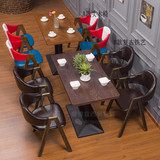 西餐厅桌椅咖啡厅桌椅组合简约甜品店奶茶店快餐厅桌椅复古A字椅