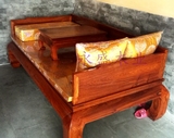 明清古典实木中式红木家具非洲黄花梨木独板素面罗汉床带炕桌垫子