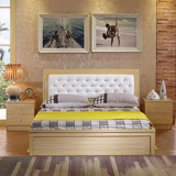 床简约现代高箱储物板式床 1.51.8米田园风多功能宜家双人板式床
