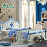 韩式儿童床乡村田园实木床男孩王子床1.2米1.5欧式床家具组合套房