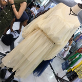 韩国2016夏装RENEE冰冰女神同款半透明性感灯笼袖雪纺连衣裙仙