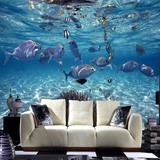 海底世界贴纸床头欧式大型壁画餐厅无纺布自然贴画浪漫田园