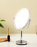 双面椭圆化妆镜欧式金属公主镜子台式大号桌面方形梳妆镜美容镜
