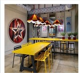 北欧美式简约现代做旧实木烤漆餐桌长方形餐桌椅小户型饭桌餐台