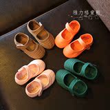 春夏女童韩版单鞋1-2-3岁女宝宝纯色软底布鞋儿童婴幼儿休闲鞋子