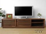 纯实木家具白橡木1.5米电视柜日式简约北欧环保木蜡油胡桃色定制