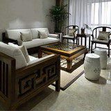 现代新中式实木沙发组合客厅沙发U形样板房售楼处禅意家具定制