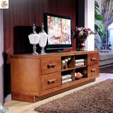 中式实木电视柜小户型客厅电视柜简约1.8米长影视柜橡木大厅地柜