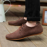 Men Casual suede Soft Lace Up Loafers Sneakers Sport Shoes