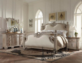 出口外贸实木雕花床 美式复古做旧床 法式复古实木双人床