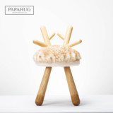 PAPAHUG专柜正品 北欧风日式纯手工创意儿童实木动物椅学步玩具