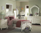 欧式雕花公主床美式实木家具定制做北欧田园窝室组合儿童床女孩床