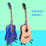 34寸36寸民谣吉他初学用儿童吉它合板 蓝色 本色木吉他正桶缺角