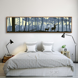 麋鹿一家北欧装饰画卧室床头画餐厅壁画客厅挂画横幅有框画玄关画