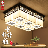 新中式吸顶灯长方形中国风客厅灯创意仿古餐厅灯古典大气卧室灯饰