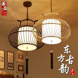 新中式鸟笼吊灯 茶楼过道吧台茶室吊灯个性创意餐厅灯笼吊灯3001