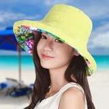 帽子女春夏双面渔夫帽韩版潮可折叠大檐布帽防紫外线沙滩遮阳帽子
