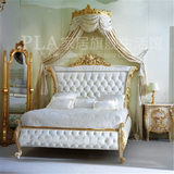 欧式实木雕花床新古典复古布艺1.51.8米双人新婚床时尚公主太子床