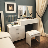 梳妆台卧室现代简约小户型宜家时尚白色烤漆化妆台 可伸缩梳妆桌