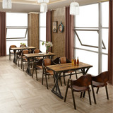 复古铁艺餐椅奶茶甜品店酒吧做旧椅子西餐咖啡厅餐饮卡座桌椅组合