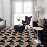 欧式时尚现代简约宜家地毯 腈纶格子客厅茶几卧室地毯 满铺地中海