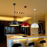 简约现代彩色圆形锅盖铝材吊灯办公室咖啡厅发廊吧台单头餐厅吊灯