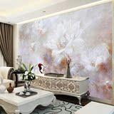 定制电视背景墙壁纸大型壁画无纺布客厅卧室复古油画荷花艺术创意