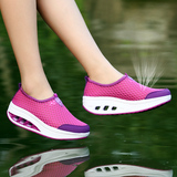 夏季透气摇摇鞋女正品厚底运动休闲女韩版增高套脚走路松糕鞋A361