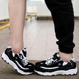 S凯奇韩国明星同款黑白熊猫男女运动鞋情侣鞋气垫鞋内增高潮时尚