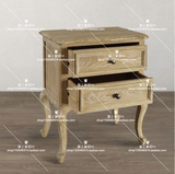 美式法式乡村复古做旧床头柜欧式风格床边柜斗柜实木家具可定制