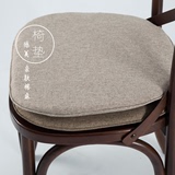 纯色简约棉麻布艺餐椅垫美式乡村 办公室椅子坐垫田园电脑椅垫子