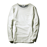 16年新款出口品质日系潮牌60支进口纯棉男士纯色圆领长袖T恤