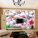 现代中式3D立体电视背景墙壁画 客厅卧室无缝大型壁画 九鱼图墙画