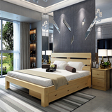 特价环保简易实木双人床1.5 1.8米实木单人儿童床1米可定制木板床