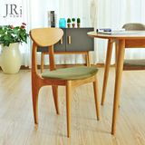 彩色布艺北欧餐椅实木家用休闲橡木日式简约风格餐厅酒店靠背椅子