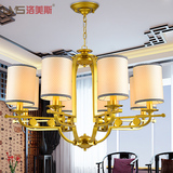 中式餐厅灯美式高档布罩吊灯铁艺灯客厅圆形灯个性酒店工程灯具