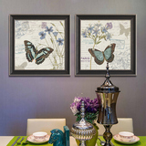 设计师个性定制美式客厅沙发背后装饰画玄关卧室餐厅蝴蝶墙壁挂画