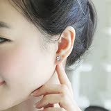 老银匠手工925纯银耳钉 韩国韩版女款耳环 可爱梅花耳饰 防过敏
