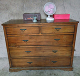 美式复古实木抽屉柜 宜家卧室储物柜五橱柜子 做旧床头柜斗柜组合