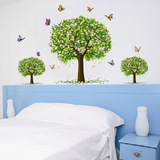 欧式可移除自粘墙贴卧室浪漫温馨床头贴画创意墙壁贴纸田园绿树
