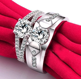 情侣戒指女925纯银对戒菱形男韩版时尚创意开口刻字礼物