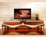 别墅欧式新古典实木金箔雕花电视柜美式储物收纳地柜定制家具