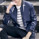 青少年夹克男修身外套韩版秋季休闲薄款棒球服短款长袖潮上衣男装