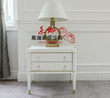 简约现代白色金边床头柜法式新古典实木整装床边柜美式卧室家具