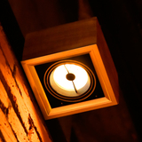 漫咖啡老榆木盒子led筒灯射灯 酒吧网咖复古个性木头装饰天花顶灯