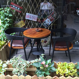 欧式小圆桌奶茶店西餐厅咖啡厅酒吧洽谈桌椅组合实木简约阳台餐桌