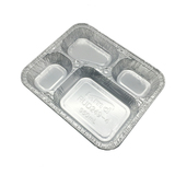 高品质四格铝箔环保饭盒 一次性外卖快餐盒 锡纸餐具